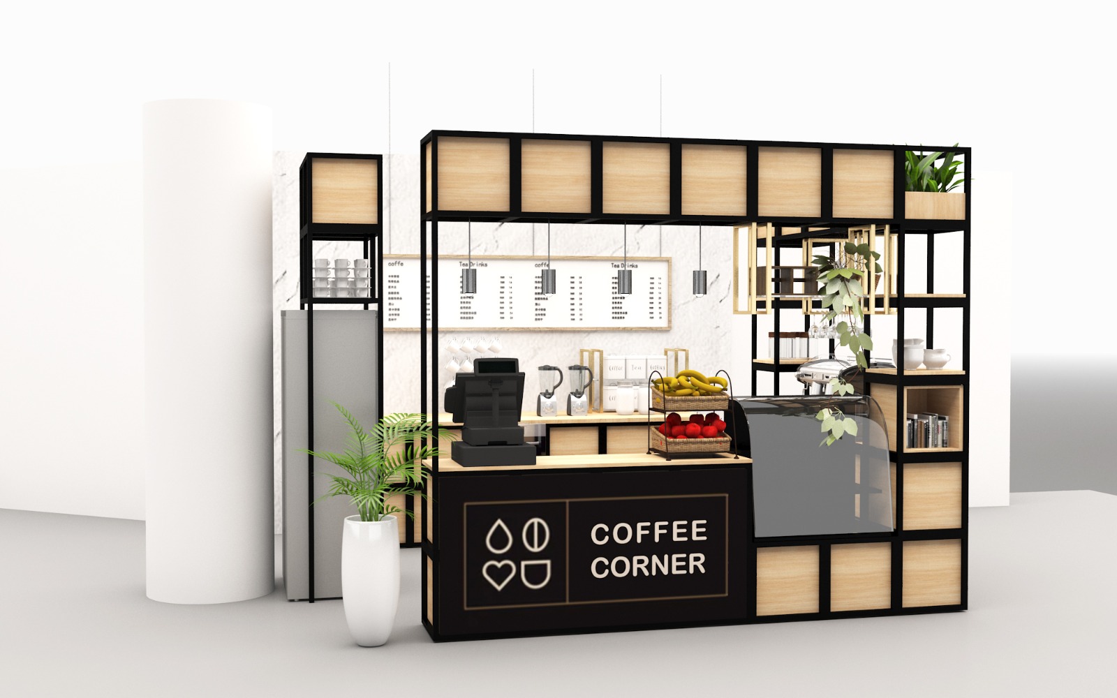 3D booth configurator coffee shop